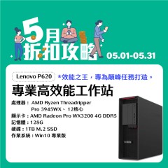  【樺仔5月快閃優惠】Lenovo P620 (4G獨顯 /128G記憶體/1T SSD / Win10 )